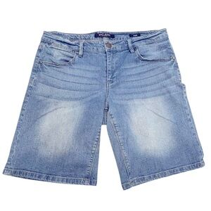 Max Jeans Light wash Fade Look 4 Pocket Button Zip Close Denim Jean Shorts 14